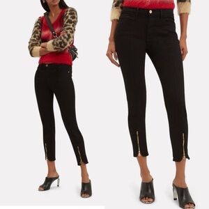 FRAME Sz 26 Le High Noir Skinny Zip Jeans